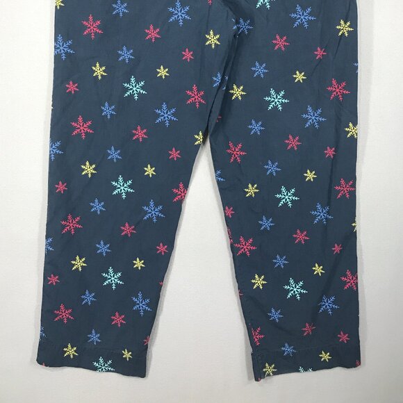 Gap Pants Men's Medium Blue Snowflakes Pull On Lounge Pajama Drawstring Pockets - Picture 5 of 12